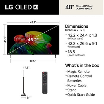 48 Inch LG OLED AI B6 4K Smart TV 2026