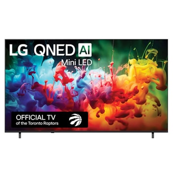Front view of 85 inch LG QNED AI QNED73 Mini LED 4K Smart TV 2026 85QNED73BZA