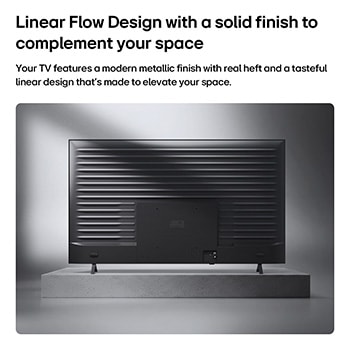 LG QNED AI QNED73 Mini LED for Ultimate Gameplay shows a fast-paced action game scene with a comparison inset highlighting smoother motion, while supporting up to 60Hz, VRR, ALLM, HGiG, and GeForce NOW.