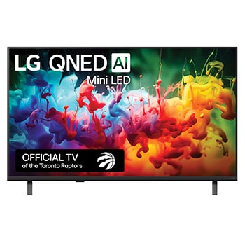 Front view of 43 inch LG QNED AI QNED75 Mini LED 4K Smart TV 2026 43QNED75BUA