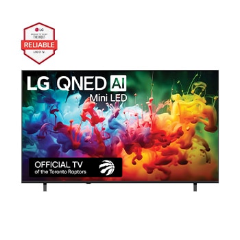 Front view of 75 inch LG QNED AI QNED75 Mini LED 4K Smart TV 2026 75QNED75BUA