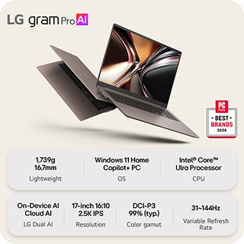 'This image shows two lightweight laptops displayed on a bright background. One laptop is angled to highlight its slim, compact rear design, while the other is open, emphasizing a thin and lightweight build, with key specifications shown below.