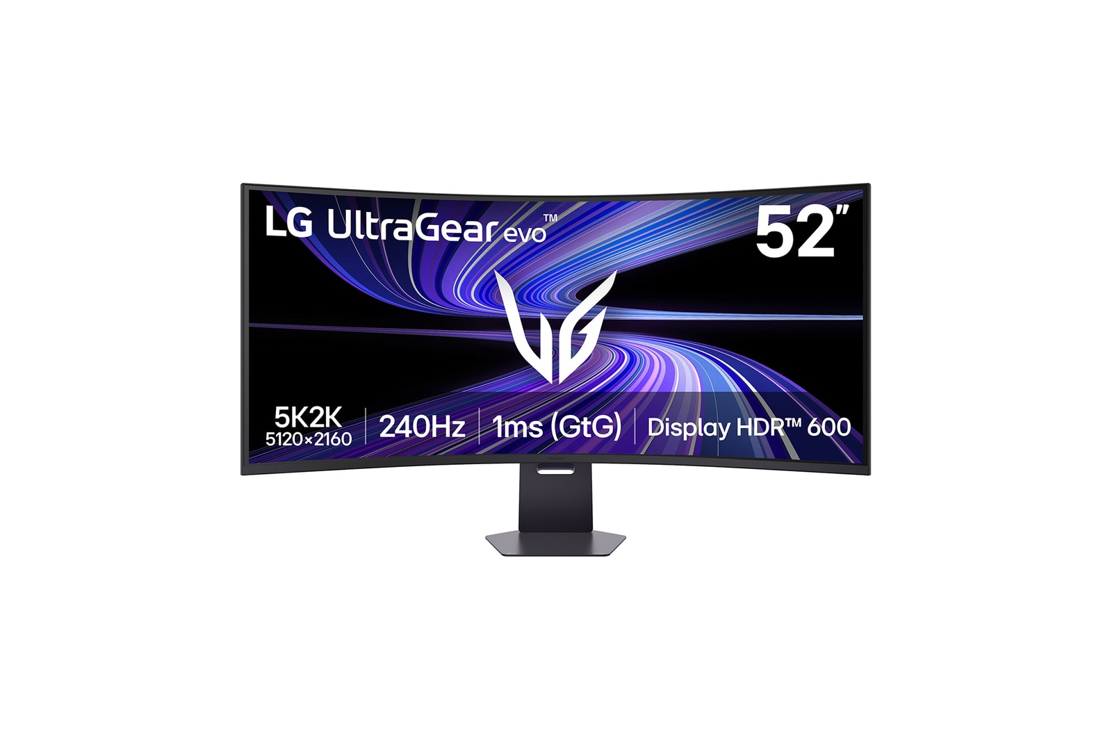 Front view of a 52-inch UltraGear evo G9, 5K2K 240Hz Gaming Monitor (52G930B)