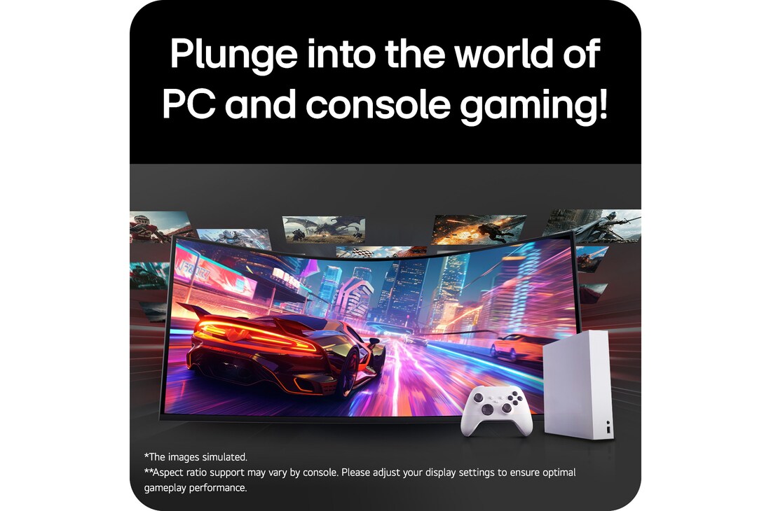 Left-rear angled view of a 52-inch UltraGear evo G9, 5K2K 240Hz Gaming Monitor (52G930B)