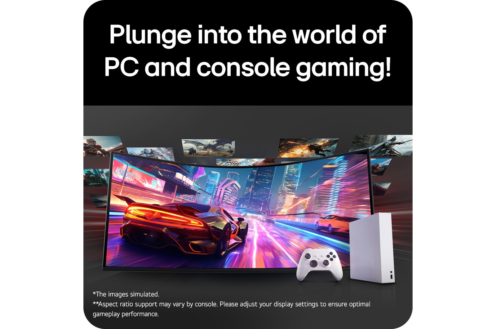 Left-rear angled view of a 52-inch UltraGear evo G9, 5K2K 240Hz Gaming Monitor (52G930B)