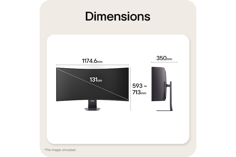 Rear close-up view of the stand mount on a 52-inch UltraGear evo G9, 5K2K 240Hz Gaming Monitor (52G930B)