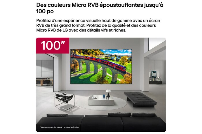 LG 100 inch LG Micro RGB evo AI MRGB95 4K Smart TV 2026 , 100MRGB95BU