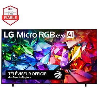 Vue avant de 100 inch LG Micro RGB evo AI MRGB95 4K Smart TV 2026  100MRGB95BU