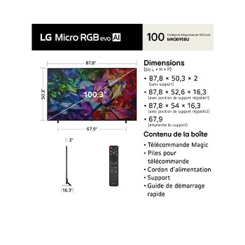 100 inch LG Micro RGB evo AI MRGB95 4K Smart TV 2026