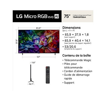 75 inch LG Micro RGB evo AI MRGB95 4K Smart TV 2026