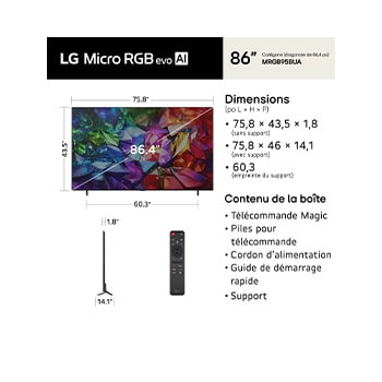 86 inch LG Micro RGB evo AI MRGB95 4K Smart TV 2026