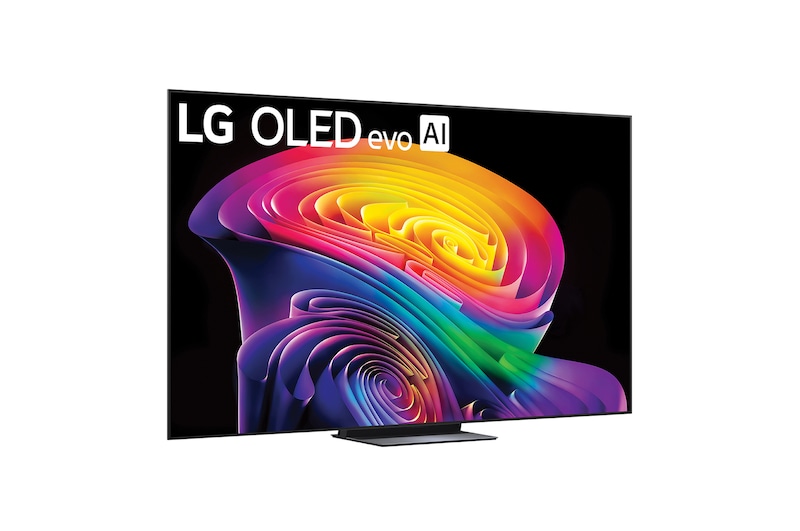 LG OLED evo AI C6 featuring Hyper Radiant Color Tech, delivering Perfect Black, Perfect Color, X3.2 brighter display, and alpha 11 AI Processor 4K Gen3 with Dual AI Engine.