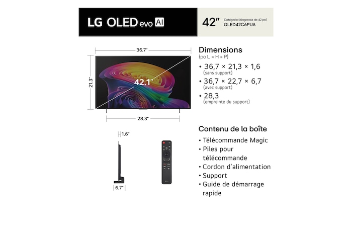 42 Inch LG OLED evo AI C6 4K Smart TV 2026