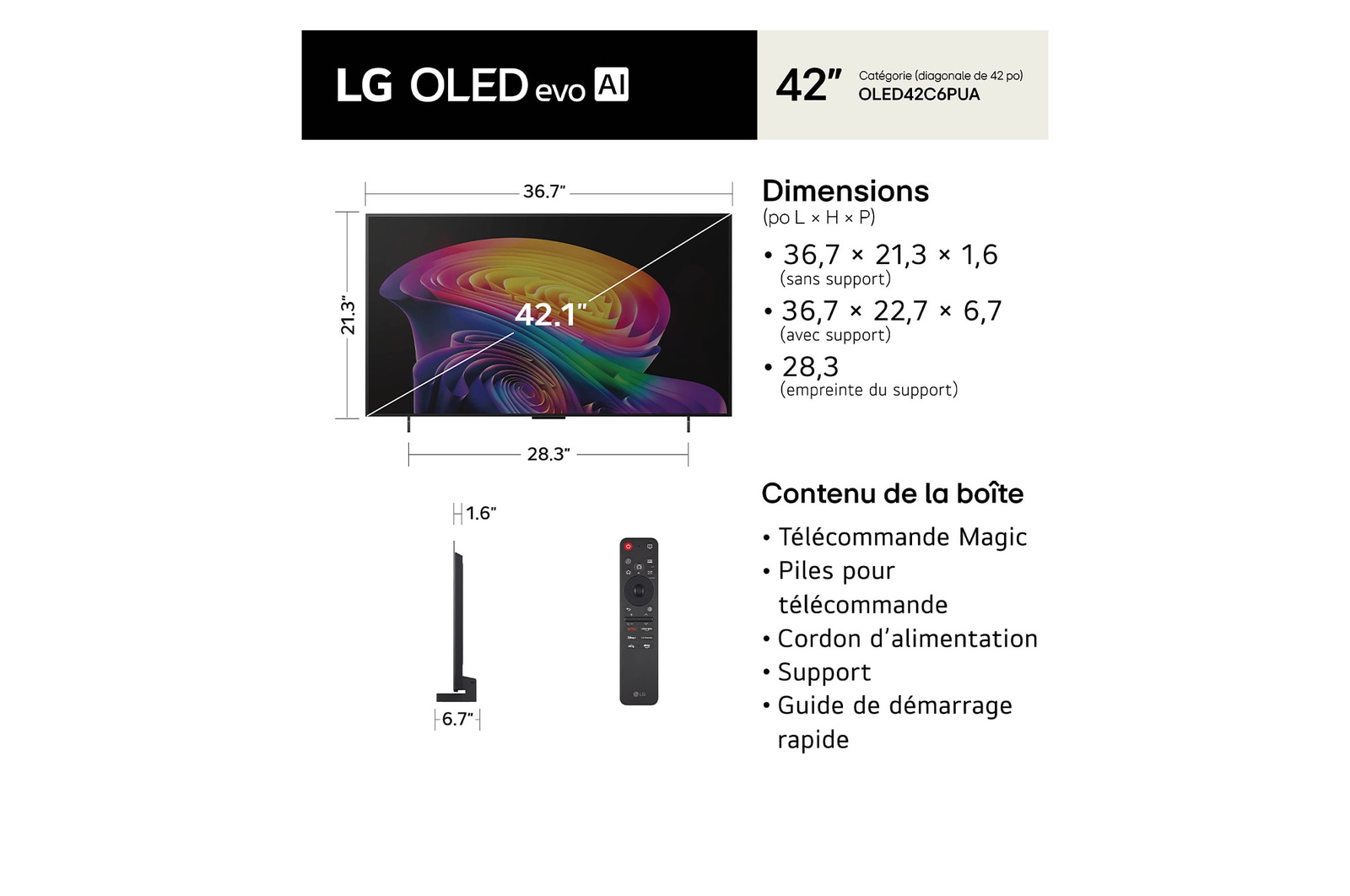 42 Inch LG OLED evo AI C6 4K Smart TV 2026