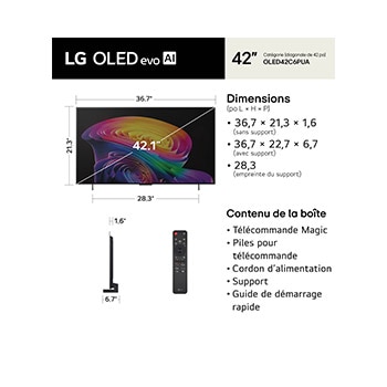 42 Inch LG OLED evo AI C6 4K Smart TV 2026