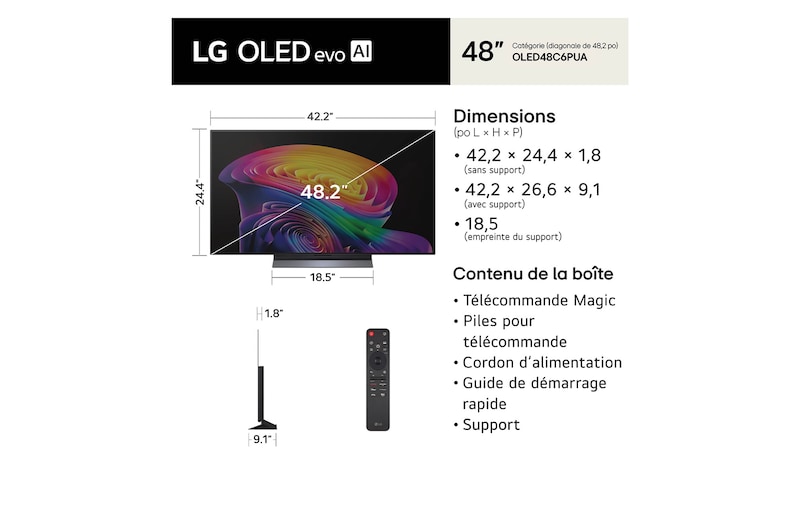 48 Inch LG OLED evo AI C6 4K Smart TV 2026