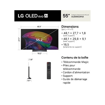 55 Inch LG OLED evo AI C6 4K Smart TV 2026
