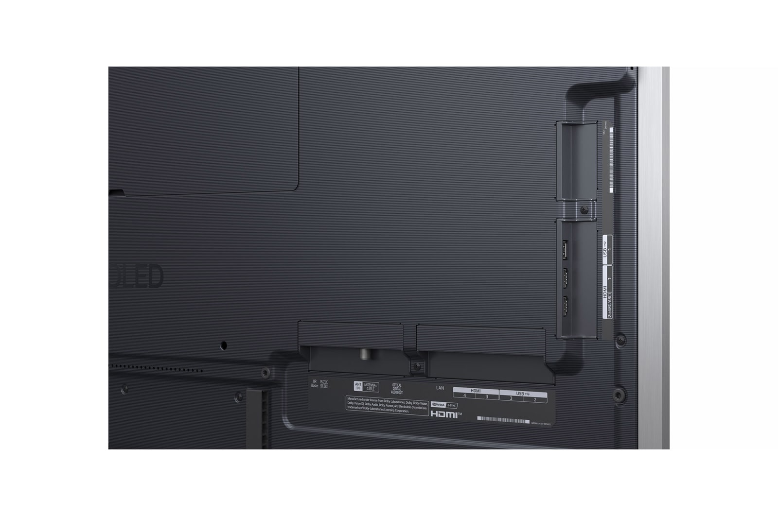 Vue arrière du téléviseur Smart TV LG OLED evo AI C5 4K.