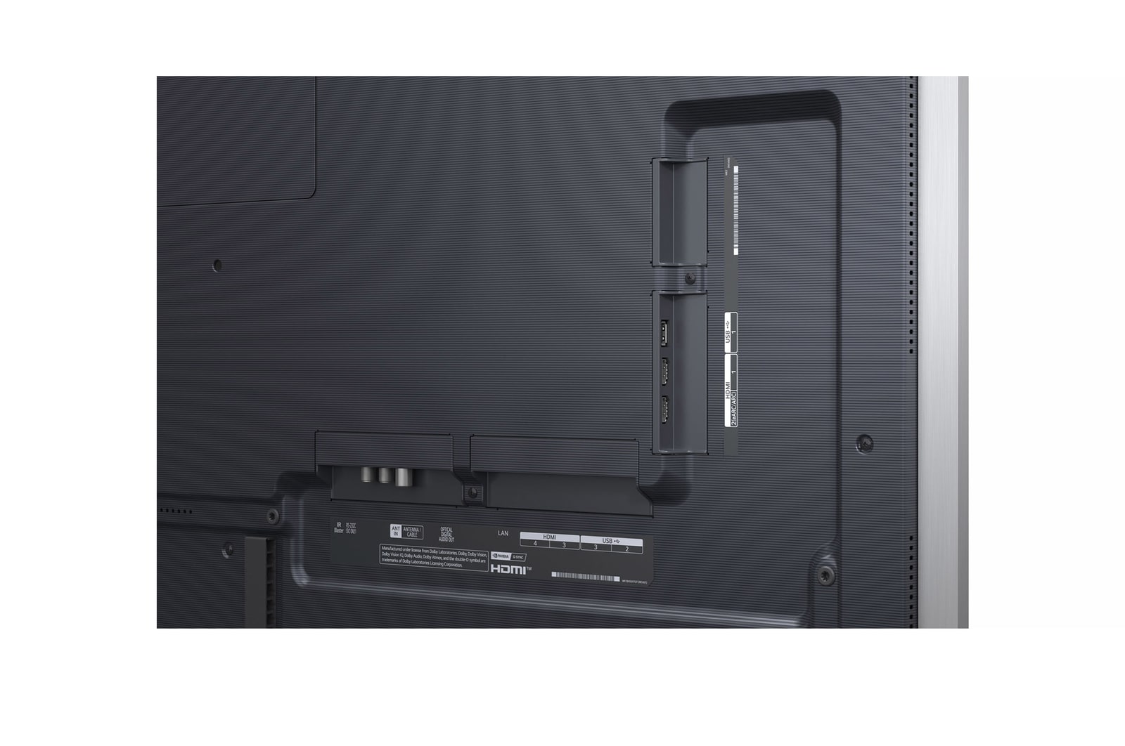 Vue arrière du téléviseur Smart TV LG OLED evo AI C5 4K.