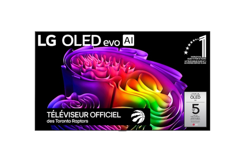 Vue avant de Téléviseur intelligent OLED evo G6 IA 4K de 97 po de LG 2026 OLED97G6WUA
