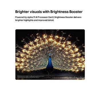 LG OLED evo AI G6, driven by Hyper Radiant Color Tech, shows X3.9 Brighter visuals with α11 AI Processor 4K Gen3 Dual AI Engine, Reflection Free Premium, and Perfect Black and Perfect Color badges in a pentagon layout.