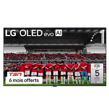 Vue avant de Téléviseur papier peint OLED evo IA W6 4K 2026 de 83 po de LG OLED83W6PUA