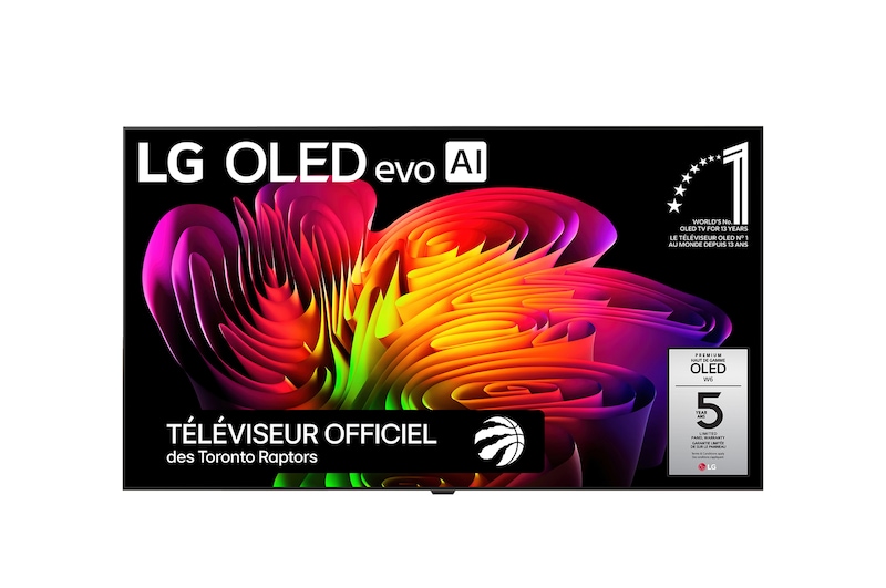 Vue avant de Téléviseur papier peint OLED evo IA W6 4K 2026 de 83 po de LG OLED83W6PUA