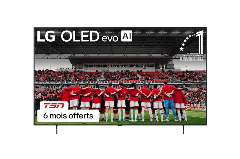 Vue avant de 65 Inch LG OLED AI B6 4K Smart TV 2026 OLED65B6GUA