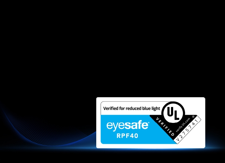 Une image montrant la certification Eyesafe RPF40, attestant de la réduction de la lumière bleue pour un visionnage confortable sur le LG OLED evo W6.