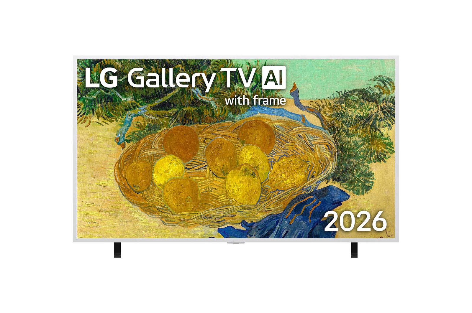 Vorderseite von 55-Zoll LG Gallery TV AI mit Rahmen LX7 4K ART TV 2026 55LX7B6LA