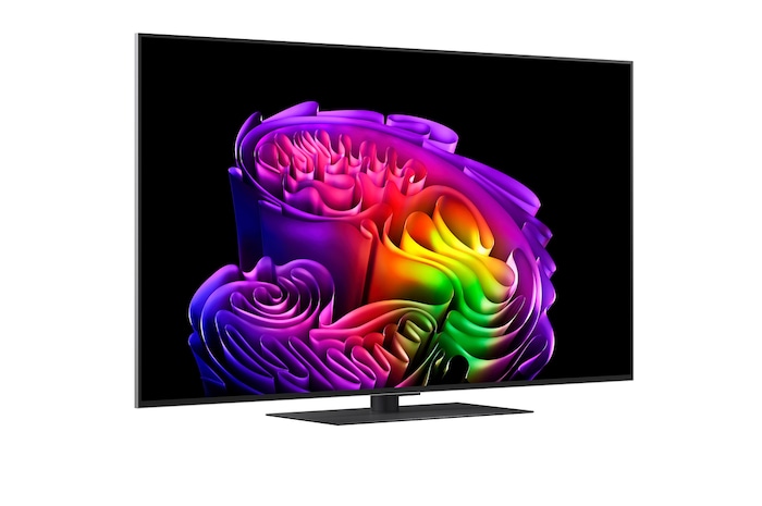 Das LG OLED evo AI G6 zeigt eine lebendige Sonnenuntergangsszene über dem Ozean, mit einer Soundbar und einem Lautsprecher unter dem Bildschirm, die einen ruhigen und stimmungsvollen Wohnbereich aufwerten.
