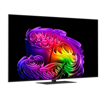 Das LG OLED evo AI G6 zeigt eine lebendige Sonnenuntergangsszene über dem Ozean, mit einer Soundbar und einem Lautsprecher unter dem Bildschirm, die einen ruhigen und stimmungsvollen Wohnbereich aufwerten.