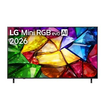 Vue avant de 65 LG Mini RGB evo AI MRGB87 4K Smart TV  pouces 2026 65MRGB87B9B