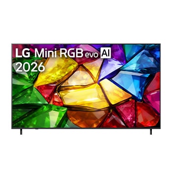 Vue avant de 86 LG Mini RGB evo AI MRGB87 4K Smart TV  pouces 2026 86MRGB87B9B