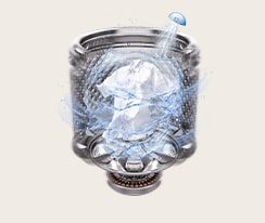 Washer drum with angled water spray streams emphasizing JetSpray quick rinse action