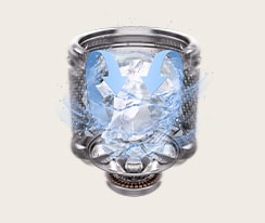 Top load washer drum with water cascading downward, highlighting WaveForce waterfall motion