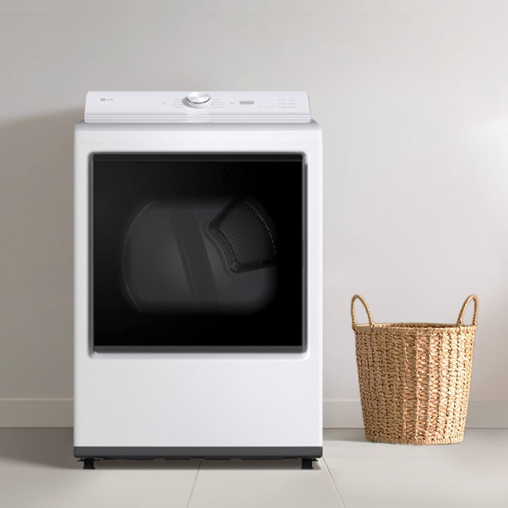 Una lavasecadora eléctrica todo en uno que se está instalando con puntos de verificación en pantalla.