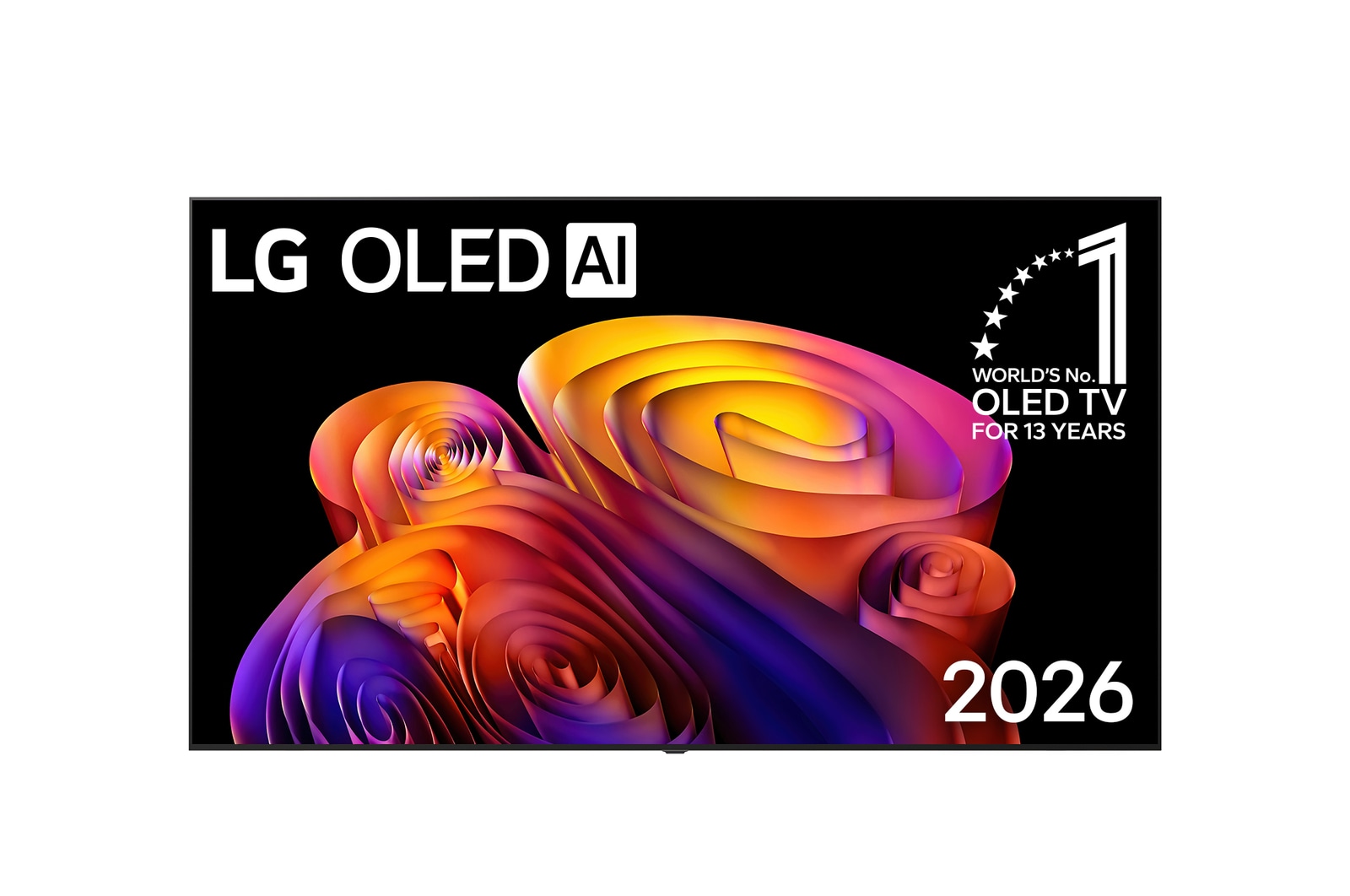 Vista frontal de TV LG 55" OLED 4K Smart TV con IA incluye AI Magic Remote OLED55B6ESA OLED55B6ESA