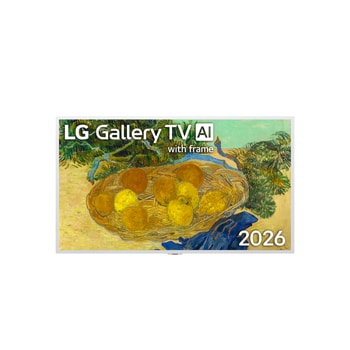 Čelní pohled na 55" televizor LG Gallery TV AI s designovým rámečkem LX7, 4K Art TV (2026) 55LX7B6LA