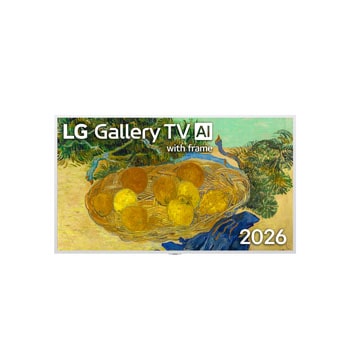Čelní pohled na 65" televizor LG Gallery TV AI s designovým rámečkem LX7, 4K Art TV (2026) 65LX7B6LA