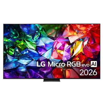 Čelní pohled na 100 " LG Micro RGB evo AI MRGB96 4K Smart TV 2026 100MRGB96B6
