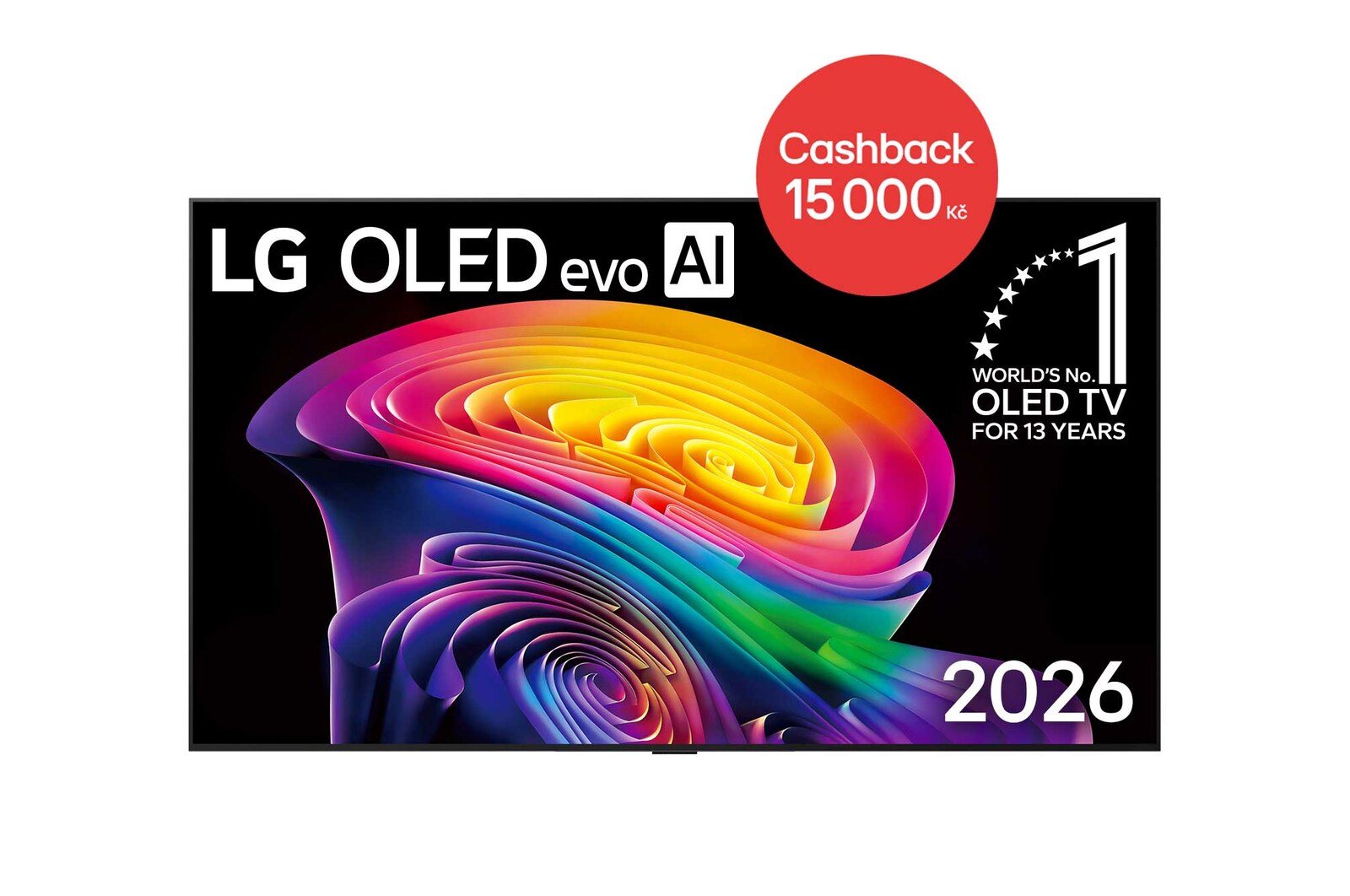 Čelní pohled na 77" LG OLED evo AI C6 4K Smart TV 2026 OLED77C6ELB