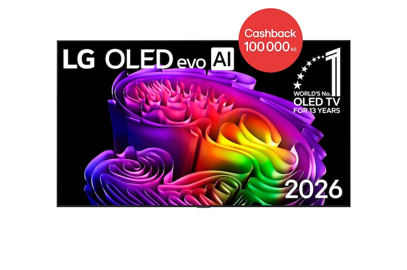 Čelní pohled na 97" LG OLED evo AI G6 4K Smart TV 2026 OLED97G64LW