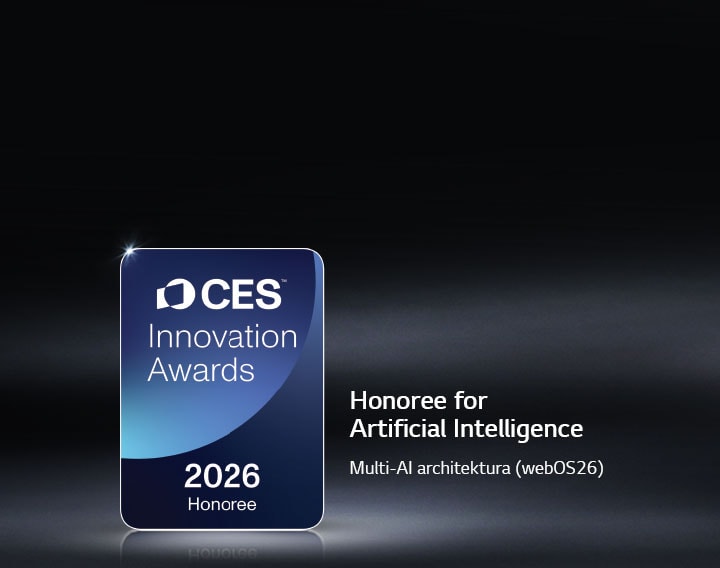 Na tmavém pozadí je vyobrazeno označení CES Innovation Awards 2026 Honoree. Architektura Multi-AI má ocenění v kategorii umělé inteligence.