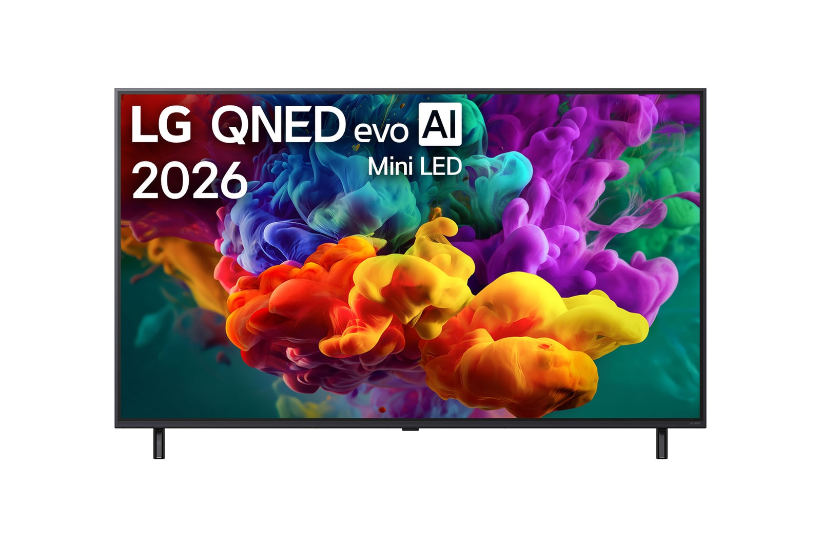Čelní pohled na 55" LG QNED evo AI QNED85 Mini LED 4K Smart TV 2026 55QNED85B6B