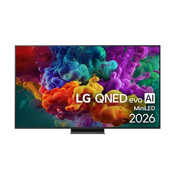 Čelní pohled na 65" LG QNED evo AI QNED87 Mini LED 4K Smart TV 2026 65QNED87B6A
