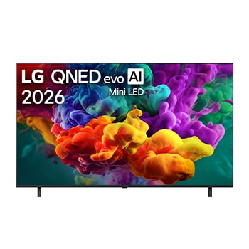 Čelní pohled na 65" LG QNED evo AI QNED85 Mini LED 4K Smart TV 2026 65QNED85B6B