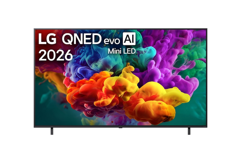 Čelní pohled na 75" LG QNED evo AI QNED85 Mini LED 4K Smart TV 2026 75QNED85B6B