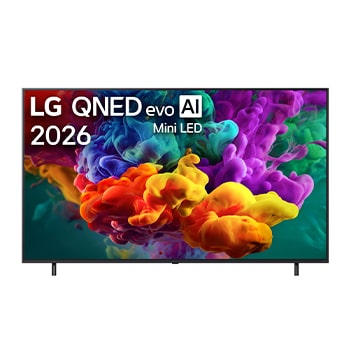 Čelní pohled na 75" LG QNED evo AI QNED85 Mini LED 4K Smart TV 2026 75QNED85B6B