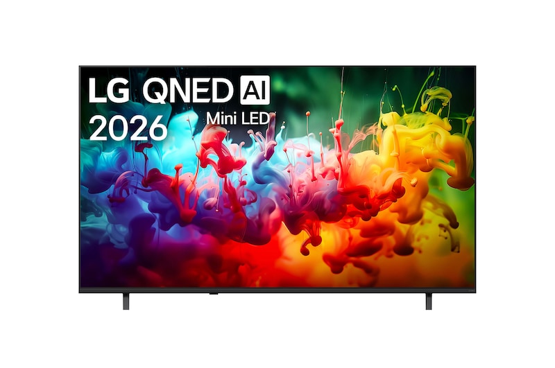 Čelní pohled na 75" LG QNED AI QNED72 Mini LED 4K Smart TV 2026 75QNED72B6A